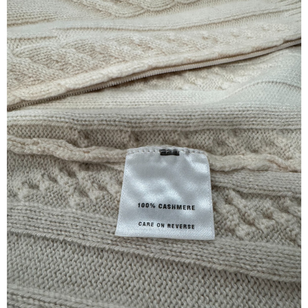 St. John Sport 100% Cashmere Sweater Cardigan Ivory Full Zip Cable Knit Sz XL - Picture 7 of 15